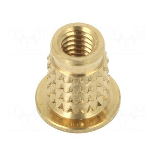 Threaded insert | brass | M4 | BN 37896 | L: 8.5mm | for plastic