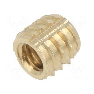 Threaded insert | brass | M4 | BN 37915 | L: 5.6mm | for plastic