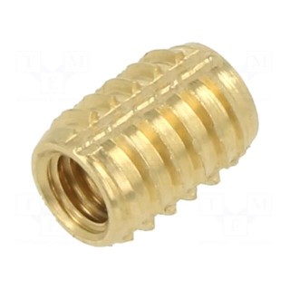 Threaded insert | brass | M4 | BN 37915 | L: 8.4mm | for plastic
