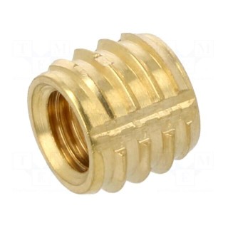 Threaded insert | brass | M5 | BN 37915 | L: 6.4mm | for plastic