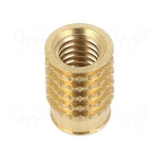 Threaded insert | brass | M6 | BN 37885 | L: 12.3mm | for plastic