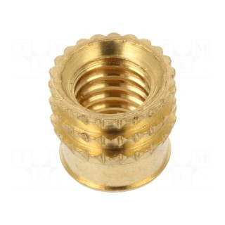 Threaded insert | brass | M6 | BN 37885 | L: 7.7mm | for plastic