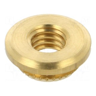 Threaded insert | brass | M6 | BN 37905 | L: 3mm | for plastic