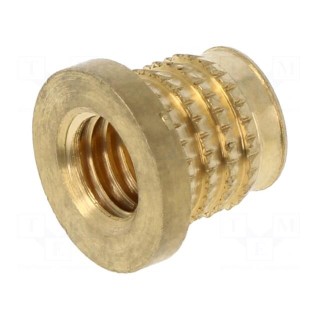 Threaded insert | brass | M8 | BN 37898 | L: 10.1mm | for plastic