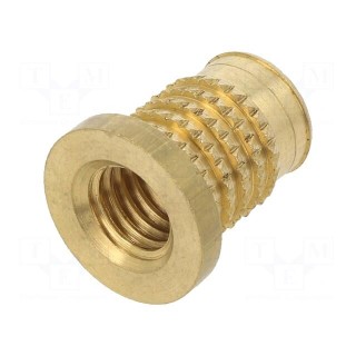 Threaded insert | brass | M8 | BN 37898 | L: 13.8mm | for plastic
