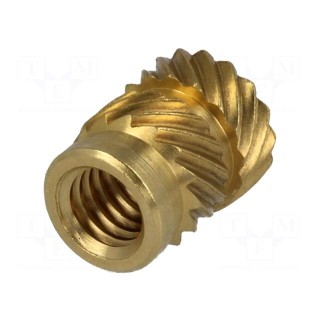 Threaded insert | brass | without coating | M4 | BN 1052 | L: 8.2mm