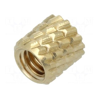 Threaded insert | brass | without coating | M5 | L: 5.9mm | Øout: 7mm
