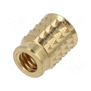 Threaded insert | brass | without coating | M4 | L: 8.5mm