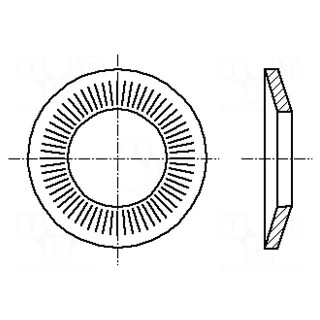 Washer | conical | M12 | D=27mm | h=3.1mm | spring steel | Plating: zinc