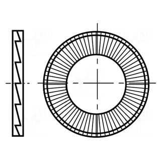 Washer | internally serrated,externally serrated | M4 | D=9mm