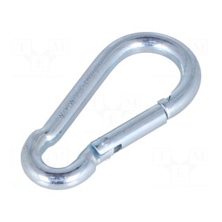 Snap hook | steel | for profiles | zinc | 5mm