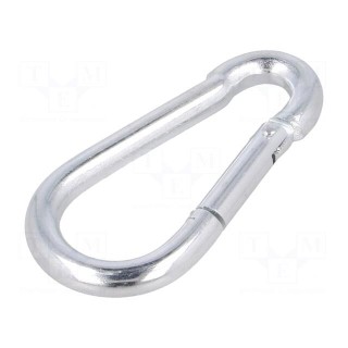 Carabiner | steel | for rope | L: 100mm | zinc | 10mm