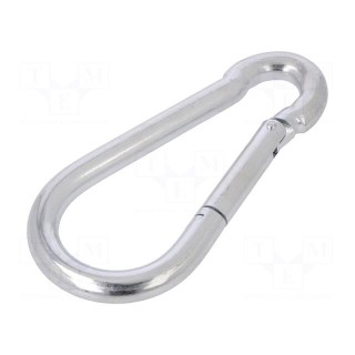 Carabiner | steel | for rope | L: 140mm | zinc | 12mm