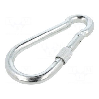Carabiner | steel | for rope | L: 140mm | zinc | 12mm | with protection