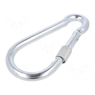Carabiner | steel | for rope | L: 160mm | zinc | 13mm | with protection
