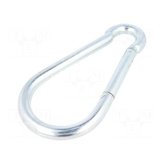Snap hook | steel | for rope | 200mm | zinc | Size: 15mm