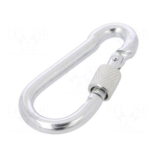Snap hook | steel | for rope | 60mm | zinc | Size: 6mm | with protection