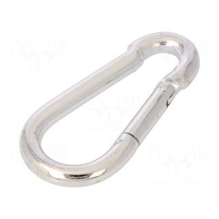Carabiner | steel | for rope | L: 70mm | zinc | 7mm
