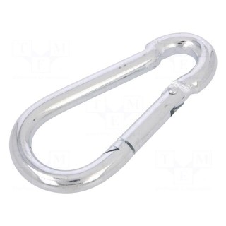 Snap hook | steel | for rope | 80mm | zinc | Size: 8mm