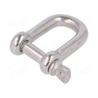 Dee shackle | acid resistant steel A4 | for rope | Size: 5mm