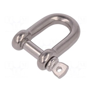 Dee shackle | acid resistant steel A4 | for rope | Size: 6mm
