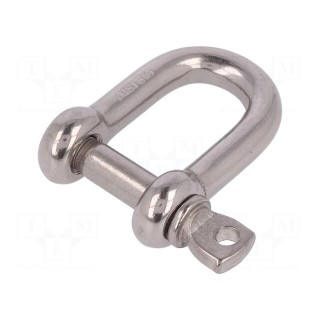 Dee shackle | acid resistant steel A4 | for rope | 7mm