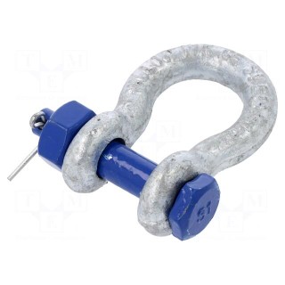 Dee shackle | steel | for rope | zinc | Size: 10mm,3/8"