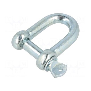 Dee shackle | steel | for rope | zinc | Size: 14mm