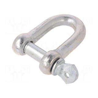 Dee shackle | steel | for rope | zinc | Size: 18mm
