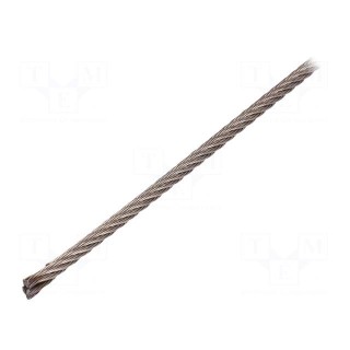 Rope | acid resistant steel A4 | Ørope: 4mm | L: 50m | Rope plexus: 7x7