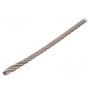 Rope | acid resistant steel A4 | Ørope: 5mm | L: 50m | Rope plexus: 7x7