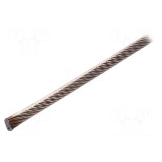 Rope | acid resistant steel A4 | Ørope: 6mm | L: 10m | 1032kg