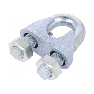 Rope clamp wire | steel | for rope | Ørope: 16mm | zinc | DIN: 741