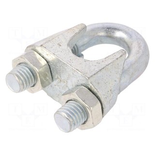 Rope clamp wire | steel | for rope | Ørope: 22mm | zinc | DIN 741