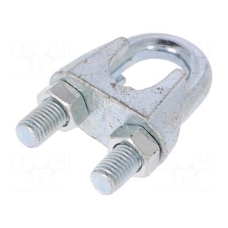 Rope clamp wire | steel | for rope | Ørope: 26mm | zinc | DIN 741