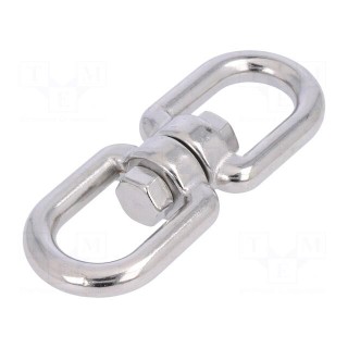 Swivel | acid resistant steel A4 | for rope | 90mm | Size: 8mm