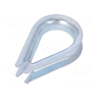 Thimble for rope | steel | for rope | Ørope: 10mm | zinc | DIN 6899B