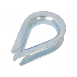 Thimble for rope | steel | for rope | Ørope: 18mm | zinc | DIN: 6899B