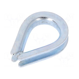 Thimble for rope | steel | for rope | Ørope: 3mm | zinc | DIN 6899B