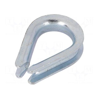 Thimble for rope | steel | for rope | Ørope: 5mm | zinc | DIN 6899B