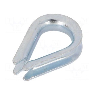 Thimble for rope | steel | for rope | Ørope: 6mm | zinc | DIN: 6899B
