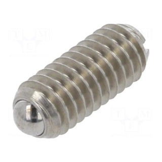 Ball latch | stainless steel | Thread: M4 | 9mm | F1: 6N | F2: 14.5N