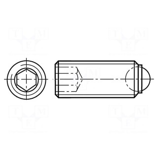Ball latch | steel | BN 20214 | Thread: M4 | 6mm | Plating: black finish