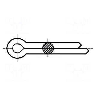 Cotter pin | steel | BN 912 | Ø: 1.2mm | L: 10mm | DIN 94 | ISO 1234