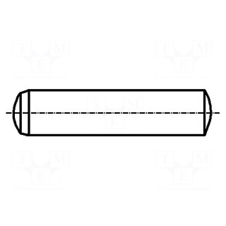 Cylindrical stud | hardened steel | BN 858 | Ø: 5mm | L: 18mm | DIN 6325