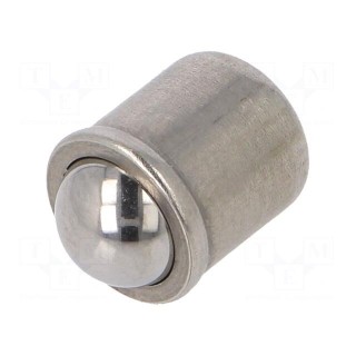 Smooth ball spring plunger | stainless steel | L: 9mm | F1: 7N