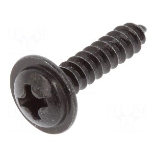 Screw | 100pcs | 16mm | steel | black | Thread: 3,5 | 3,5x16