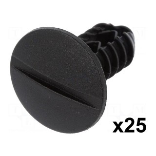 Trim clip | 25pcs | Fiat | OEM: 14590887 | L: 27.5mm | polyamide | black