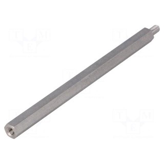 Screwed spacer sleeve | Int.thread: M4 | 100mm | Ext.thread: M4
