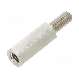 Screwed spacer sleeve | Int.thread: M2,5 | 10mm | Ext.thread: M2,5